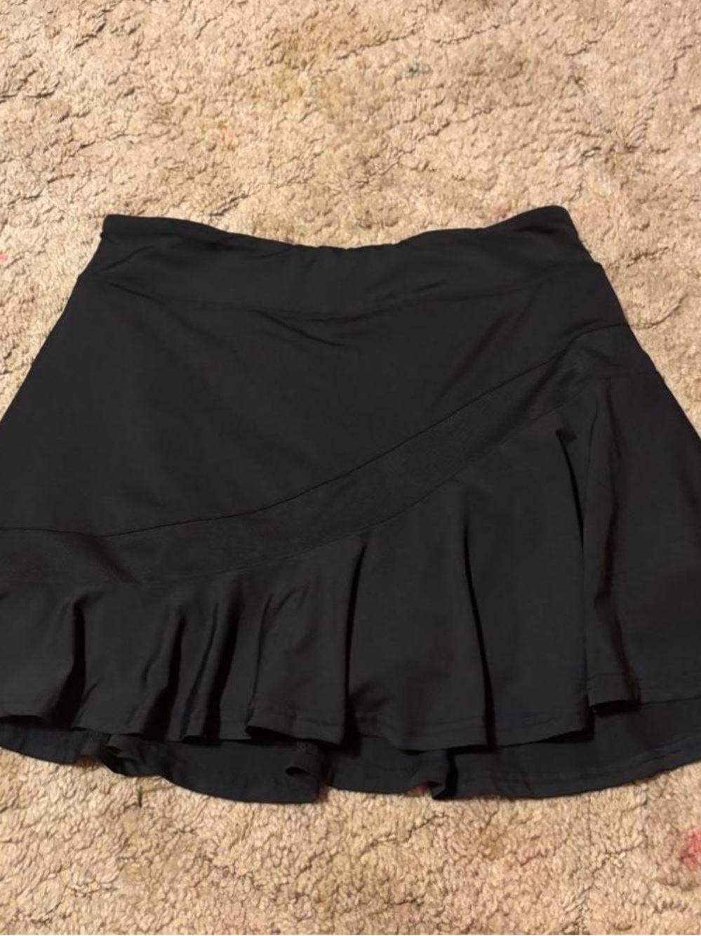 Women's Black Ruffle Hem Skater Skirt